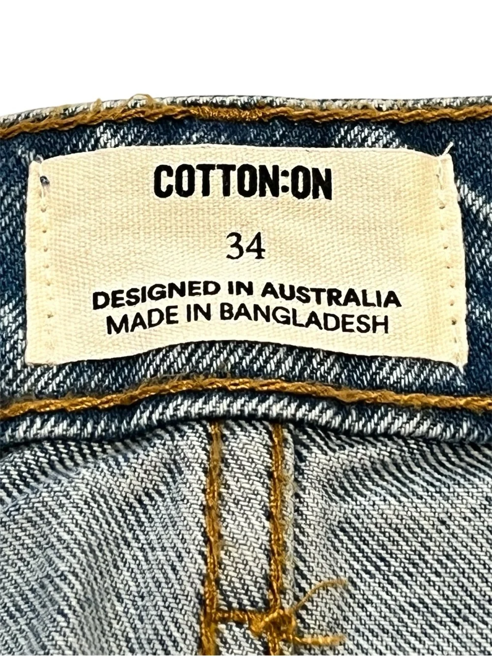 Cotton-On Denim Mini Skirt Mid Rise Fitted‎ Waist Vintage Look, Blue, Sz 34 / XL